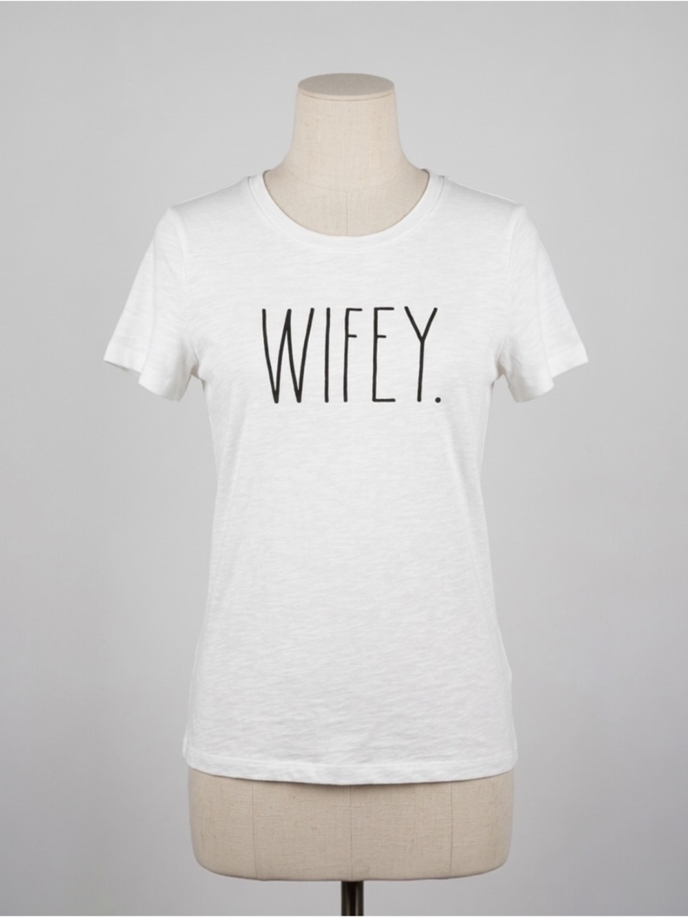 Rae Dunn Wifey Graphic T Shirt White Short Sleeve Bridal Bride Top Size Large
